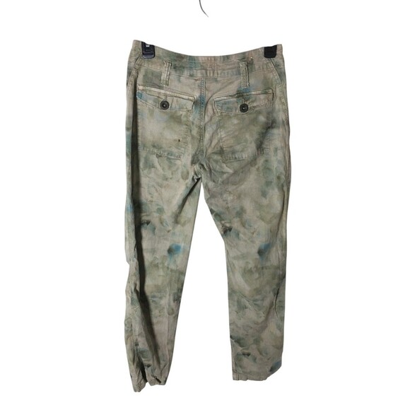 Anthropologie Pants Women's Size 25 Green Watercolor Splotch The Wanderer - Picture 2 of 11